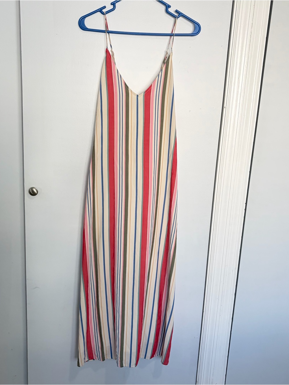 Old Navy Women's Maxi Dress Size XL White Striped Beach Resort Vacation Boho